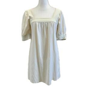 Thread Social Women Dress Size 2 Cream Short Sleeve trim